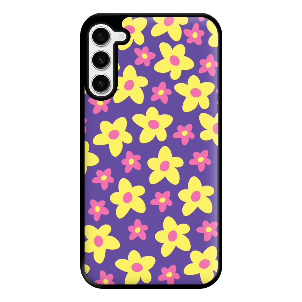 Purple Abstract Floral Pattern Phone Case for Galaxy S23 Plus