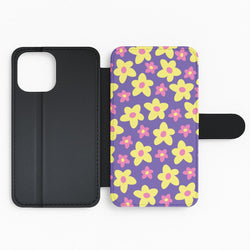 Purple Abstract Floral Pattern Flip Phone Case