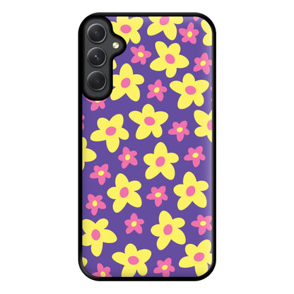Purple Abstract Floral Pattern Phone Case for Galaxy A34