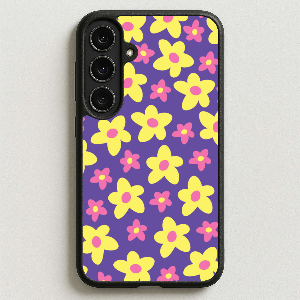 Purple Abstract Floral Pattern Phone Case for Galaxy S25FE