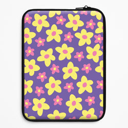 Purple Abstract Floral Pattern Universal Laptop Sleeve