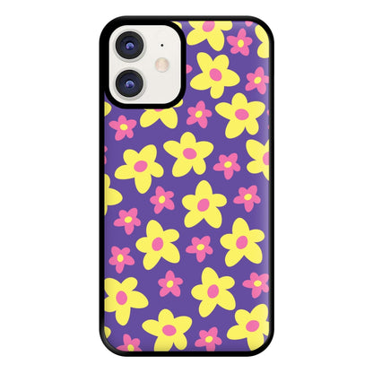 Purple Abstract Floral Pattern Phone Case for iPhone 12 / 12 Pro