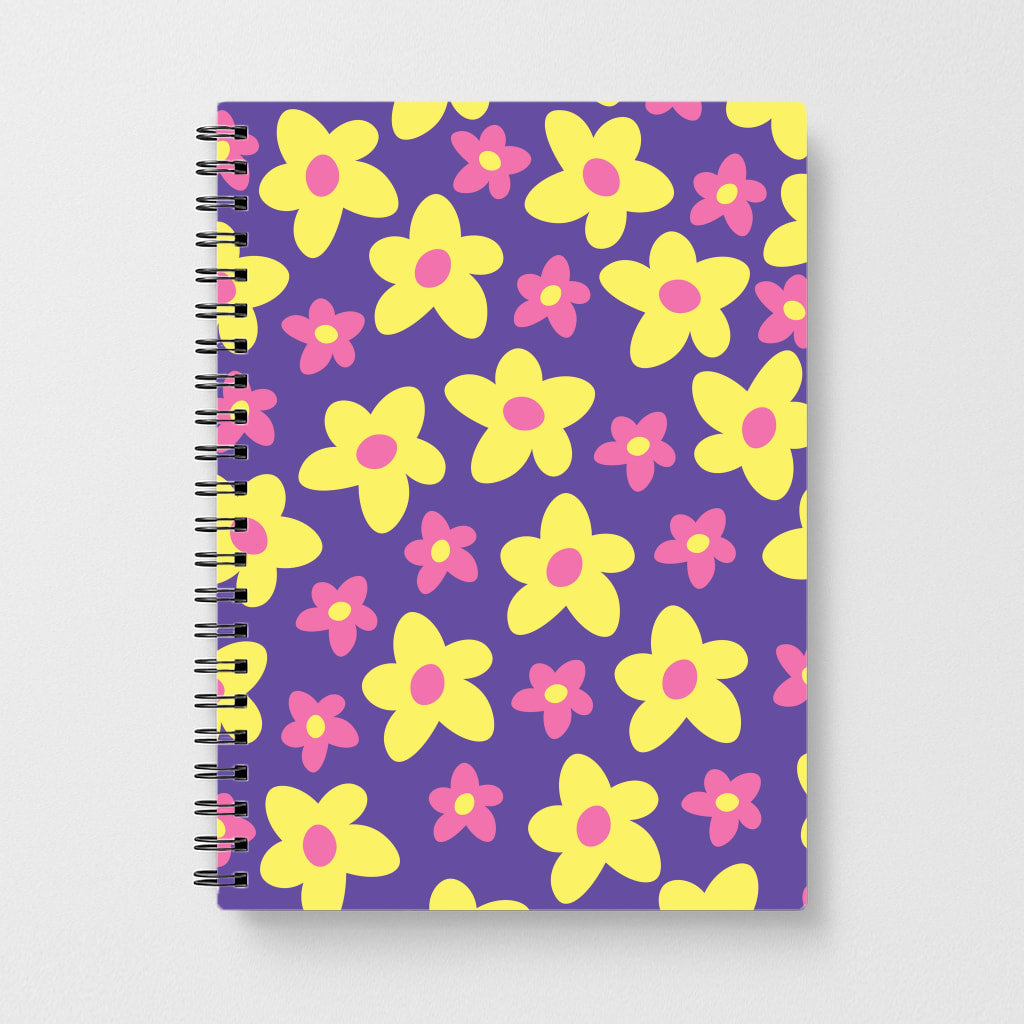 Purple Abstract Floral Pattern Notebook