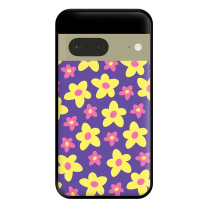 Purple Abstract Floral Pattern Phone Case for Google Pixel 7a