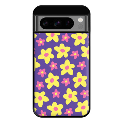 Purple Abstract Floral Pattern Phone Case for Google Pixel 8 Pro
