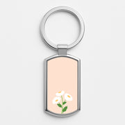 Peach And Dasies  Luxury Keyring 1