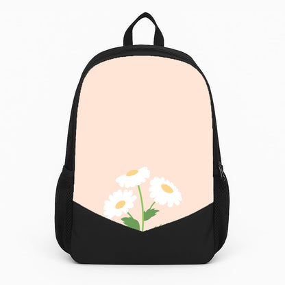 Peach And Dasies  Large Backpack
