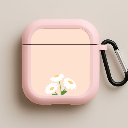 Peach And Dasies  Pink AirPods Case