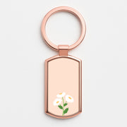 Peach And Dasies  Luxury Keyring 4