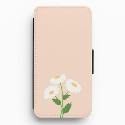 Peach And Dasies  Flip / Wallet Phone Case