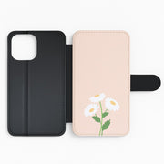 Peach And Dasies Flip / Wallet Phone Case 2