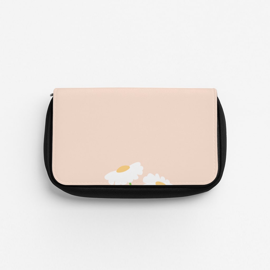 Peach And Dasies  Pencil Case