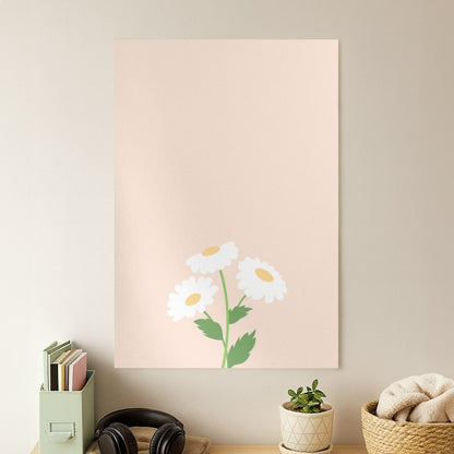 Peach And Dasies  Poster