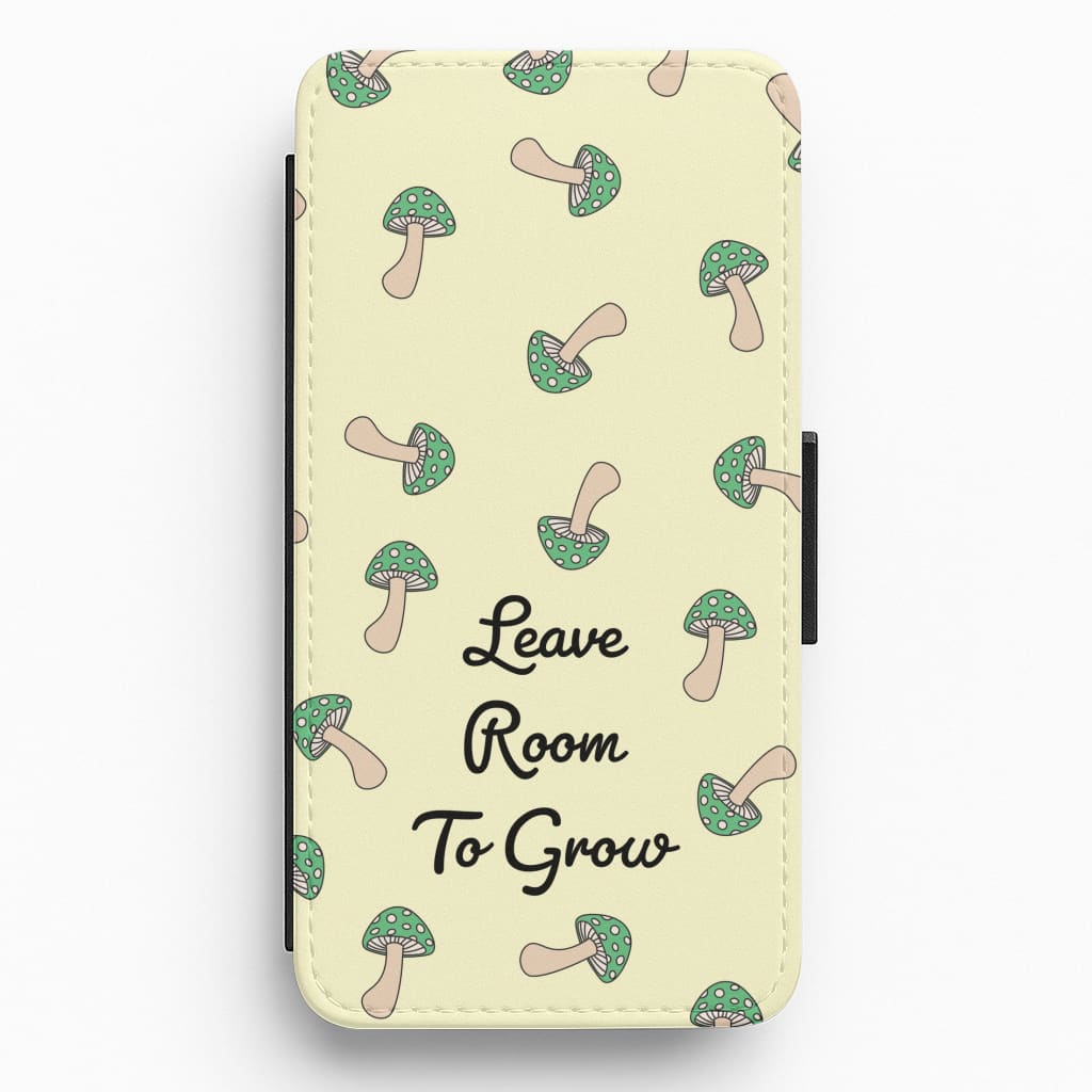 Leave Room To Go Mushroom Pattern Flip / Wallet Phone Case