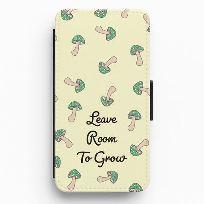 Leave Room To Go Mushroom Pattern Flip / Wallet Phone Case