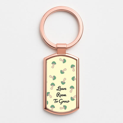 Leave Room To Go Mushroom Pattern Rose Gold Keyring