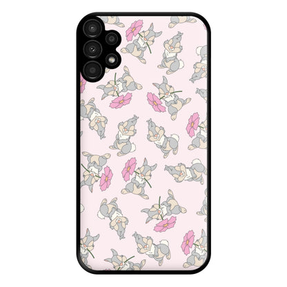 Cute bunny And Flowers Pattern Phone Case for Galaxy A13
