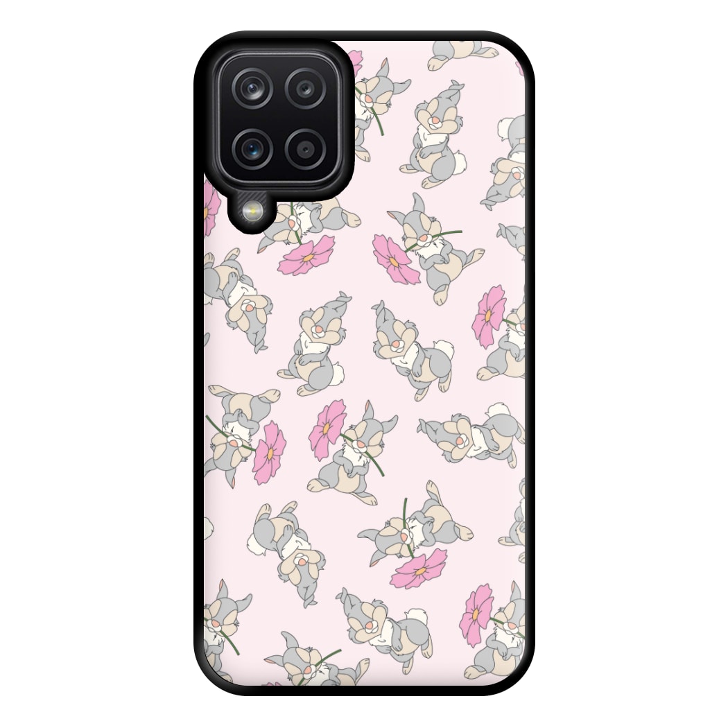Cute bunny And Flowers Pattern Phone Case for Galaxy A12