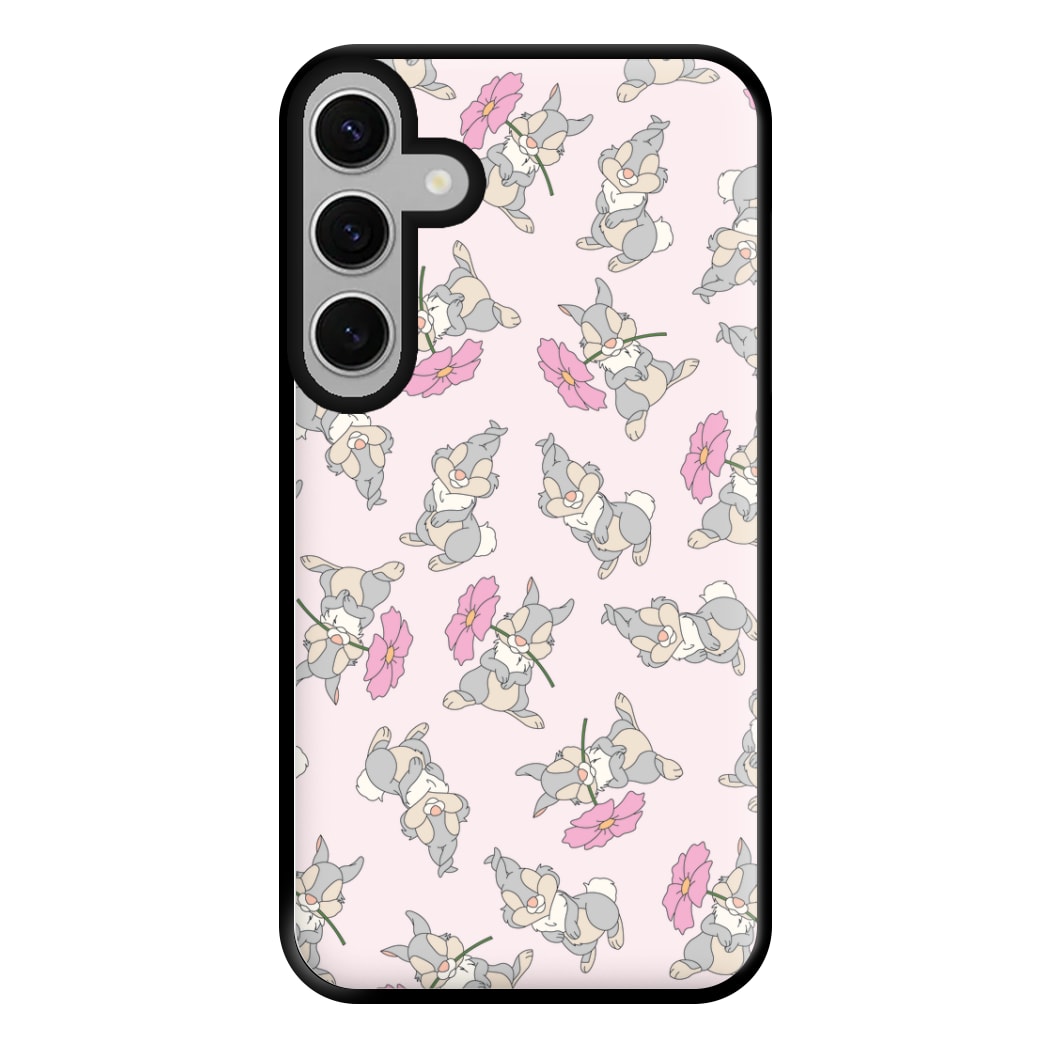 Cute bunny And Flowers Pattern Phone Case for Galaxy S24FE