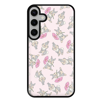 Cute bunny And Flowers Pattern Phone Case for Galaxy S24FE