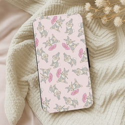 Cute bunny And Flowers Pattern Wallet Phone Case