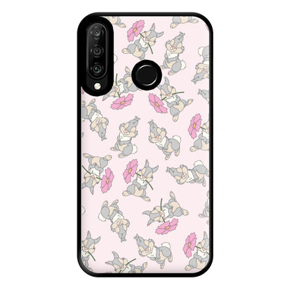 Cute bunny And Flowers Pattern Phone Case for Huawei P30 Lite