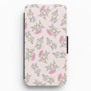 Cute bunny And Flowers Pattern Flip / Wallet Phone Case 1
