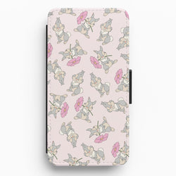Cute bunny And Flowers Pattern Flip / Wallet Phone Case