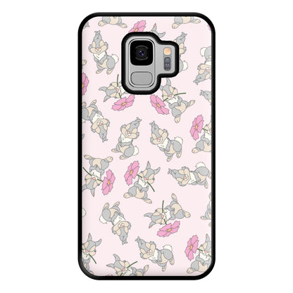 Cute bunny And Flowers Pattern Phone Case for Galaxy S9 Plus