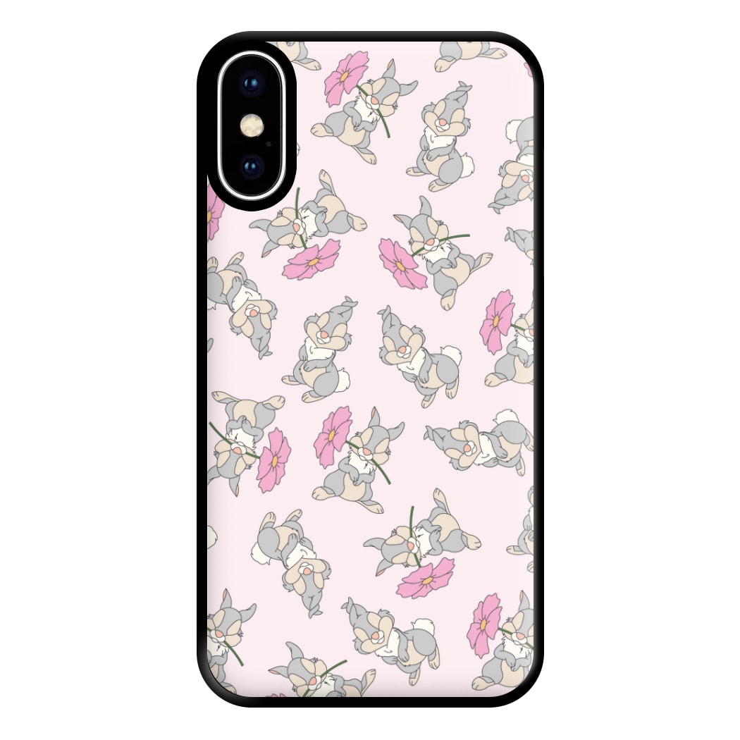 Cute bunny And Flowers Pattern Phone Case for iPhone XS Max
