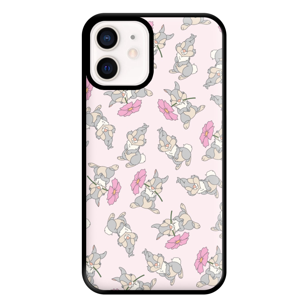 Cute bunny And Flowers Pattern Phone Case for iPhone 12 Mini