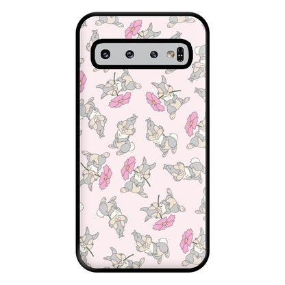 Cute bunny And Flowers Pattern Phone Case for Galaxy S10 Plus