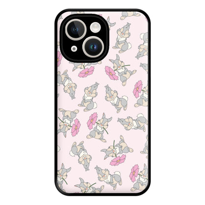 Cute bunny And Flowers Pattern Phone Case for iPhone 14 Plus
