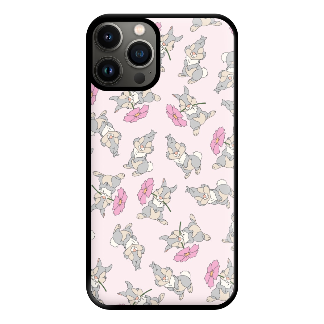 Cute bunny And Flowers Pattern Phone Case for iPhone 13 Pro Max