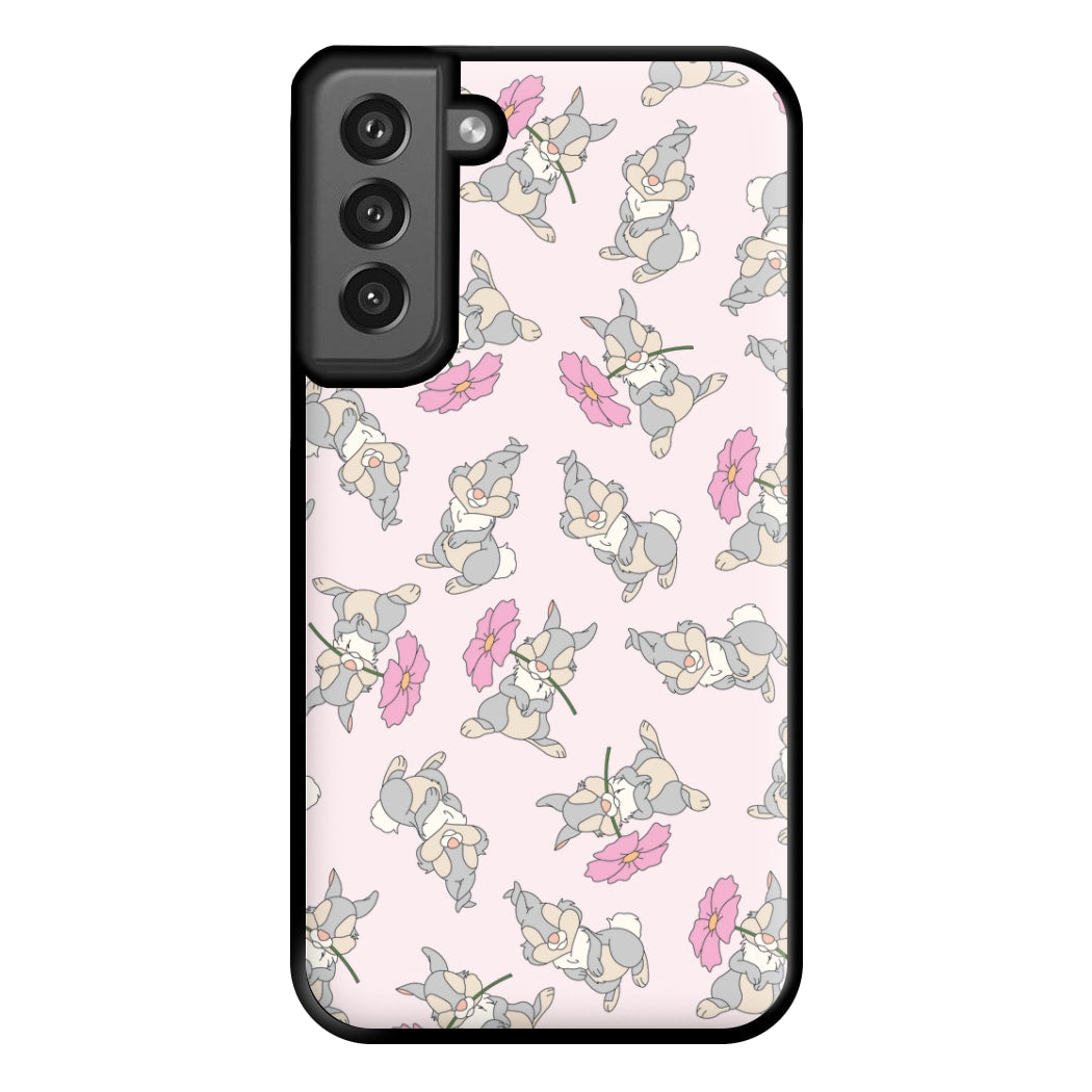 Cute bunny And Flowers Pattern Phone Case for Galaxy S21FE