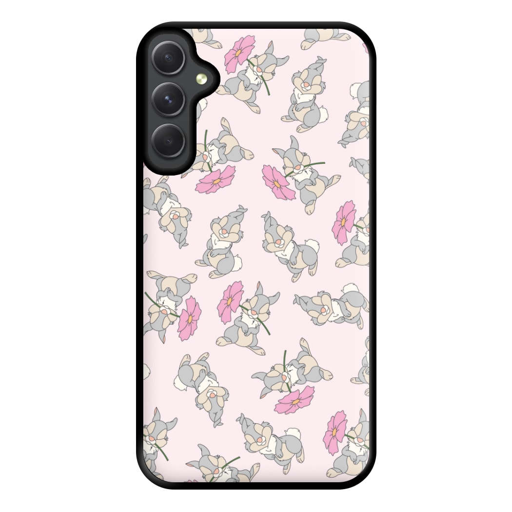 Cute bunny And Flowers Pattern Phone Case for Galaxy A34