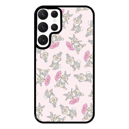 Cute bunny And Flowers Pattern Phone Case for Galaxy S22 Ultra