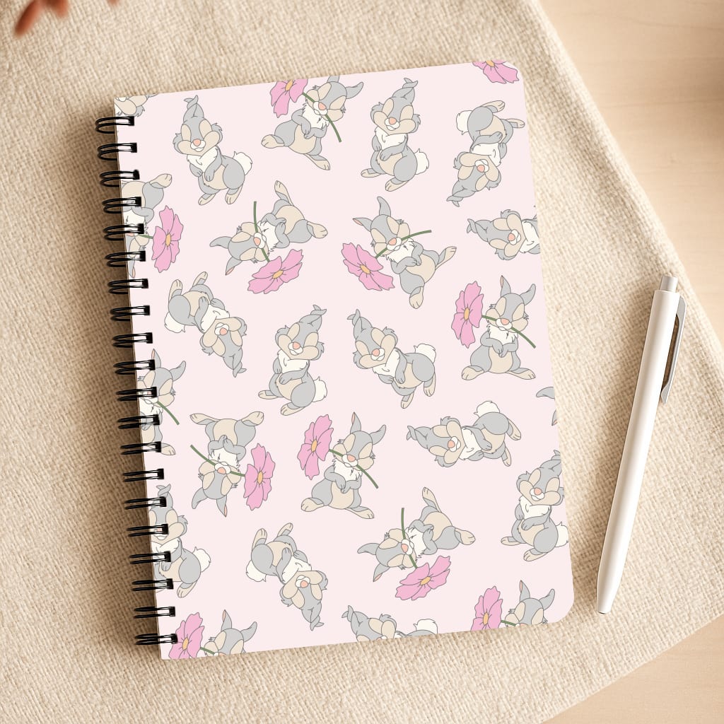 Cute bunny And Flowers Pattern Notepad