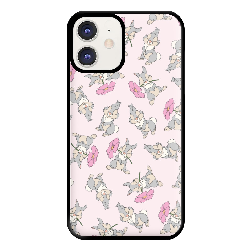 Cute bunny And Flowers Pattern Phone Case for iPhone 12 / 12 Pro