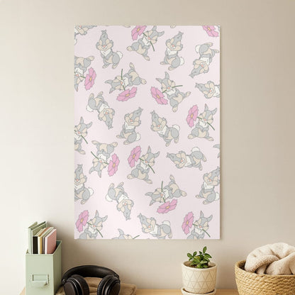 Cute bunny And Flowers Pattern Poster