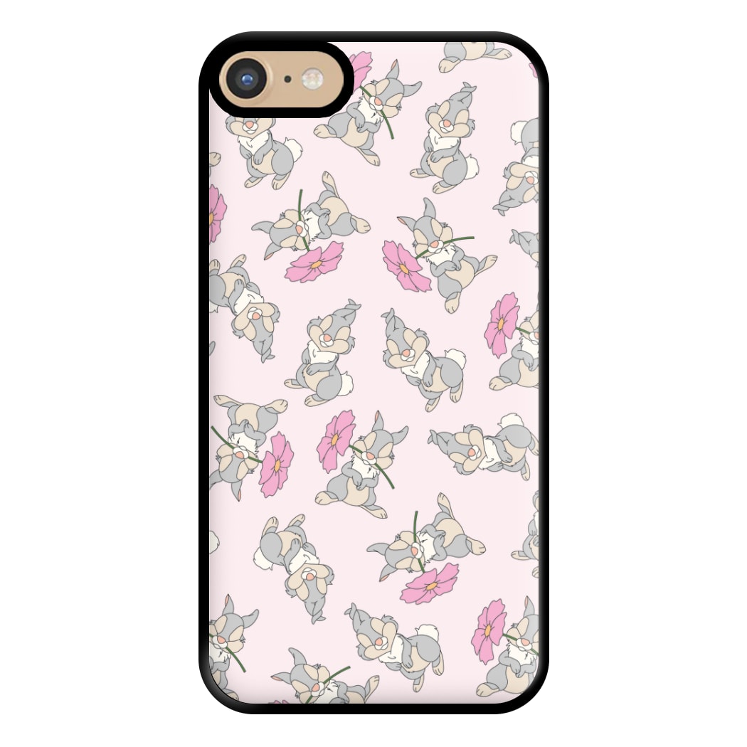 Cute bunny And Flowers Pattern Phone Case for iPhone 6 / 7 / 8 / SE