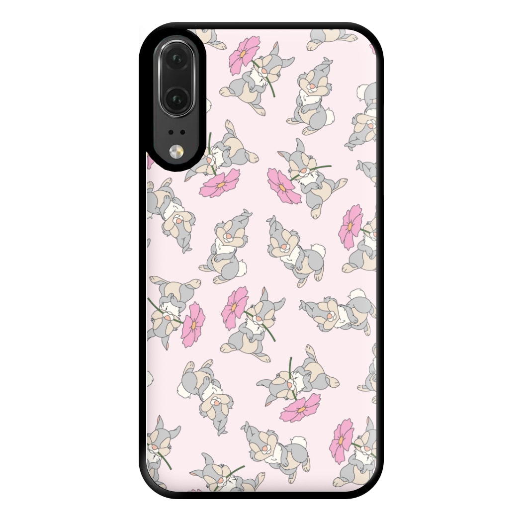 Cute bunny And Flowers Pattern Phone Case for Huawei P20