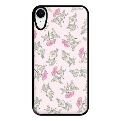 Cute bunny And Flowers Pattern Phone Case for iPhone XR