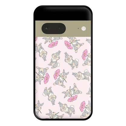 Cute bunny And Flowers Pattern Phone Case for Google Pixel 7a