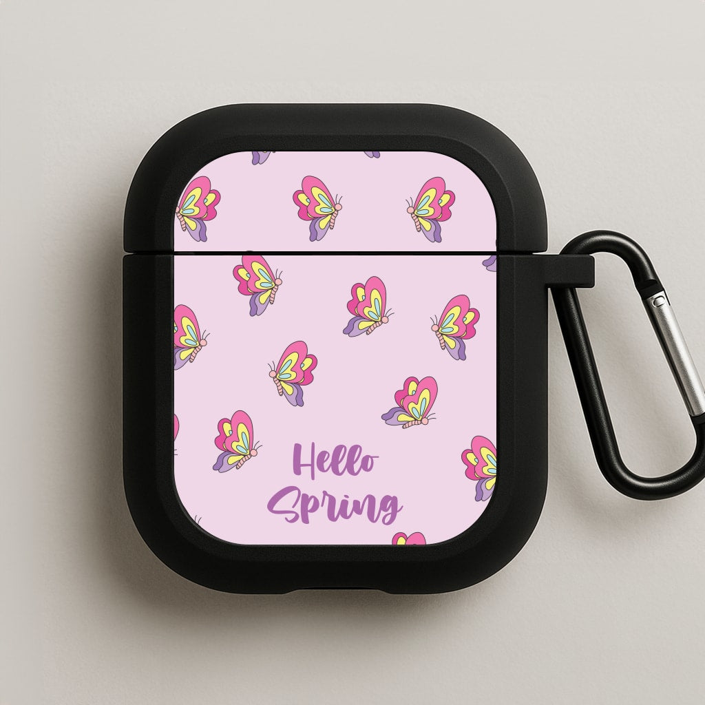 Hello Spring Butterfly Pattern AirPods Case