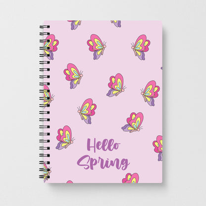 Hello Spring Butterfly Pattern Notebook