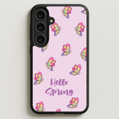 Hello Spring Butterfly Pattern Phone Case for Galaxy S25FE