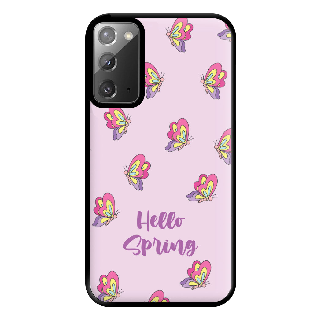 Hello Spring Butterfly Pattern Phone Case for Galaxy Note 20 Ultra