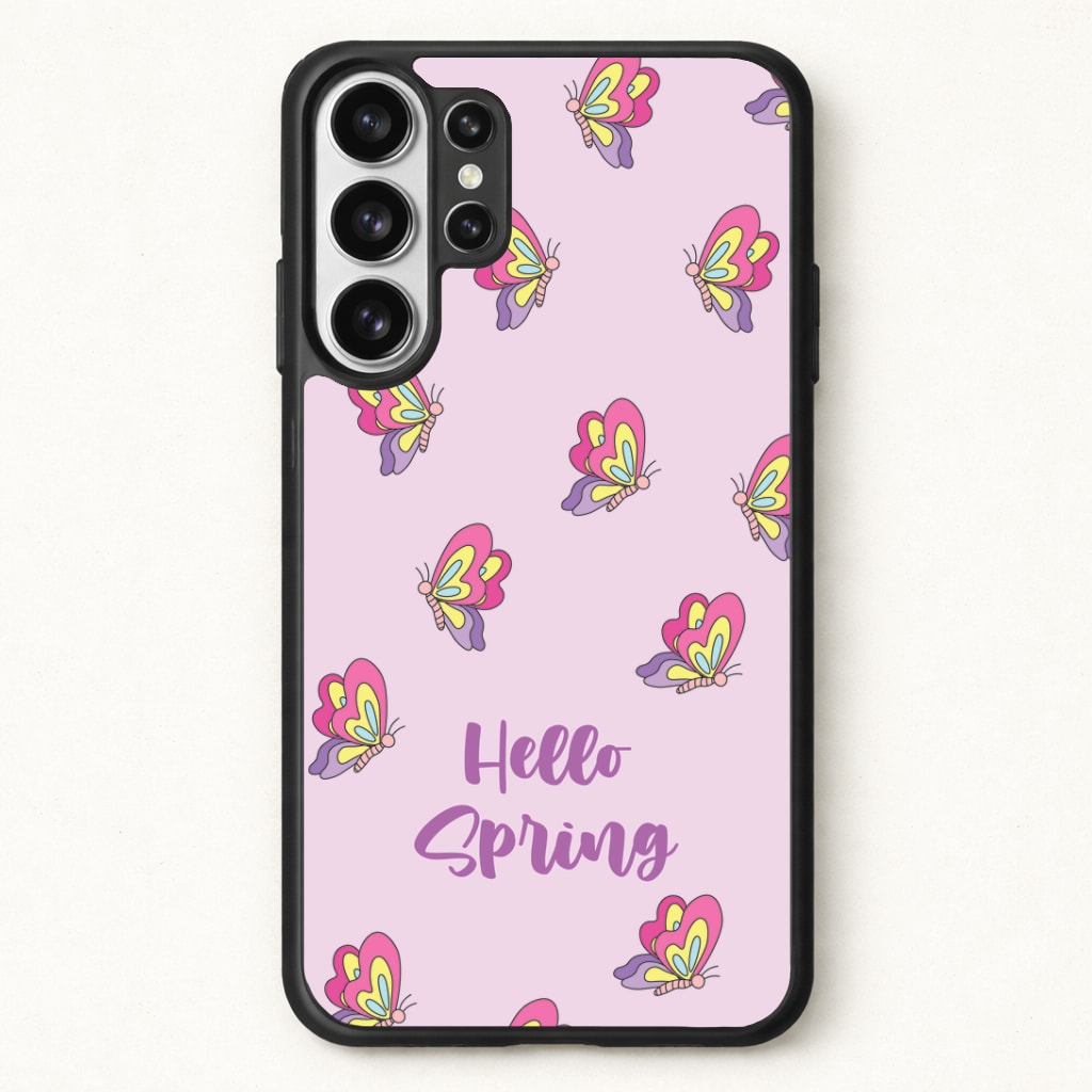 Hello Spring Butterfly Pattern Phone Case for Galaxy S26 Ultra