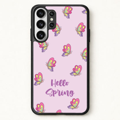 Hello Spring Butterfly Pattern Phone Case for Galaxy S26 Ultra
